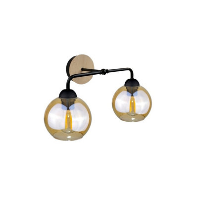Luminosa Lighting Luminosa Melle Wall Lamp Wood23Cm2X E27 from B&Q