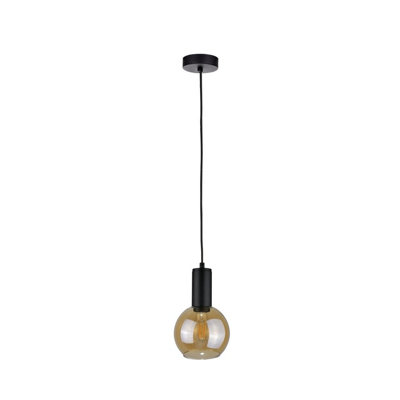 Luminosa Lighting Luminosa Jantar Slim Pendant Ceiling Light Black15Cm1X E27 from B&Q