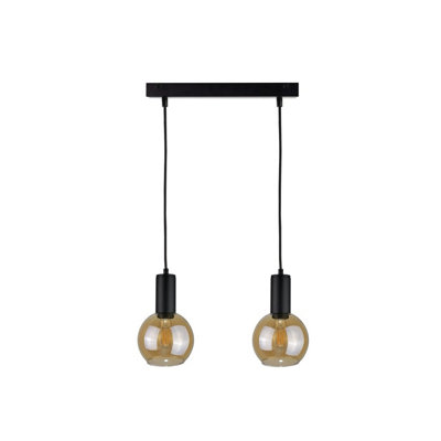 Luminosa Lighting Luminosa Jantar Bar Pendant Ceiling Light Black50Cm2X E27 from B&Q