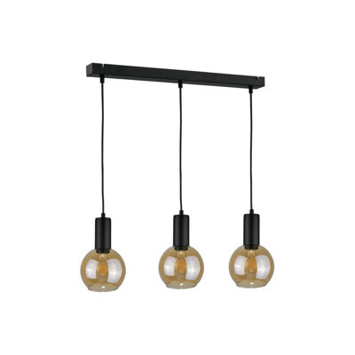 Luminosa Lighting Luminosa Jantar Bar Pendant Ceiling Light Black60Cm3X E27 from B&Q