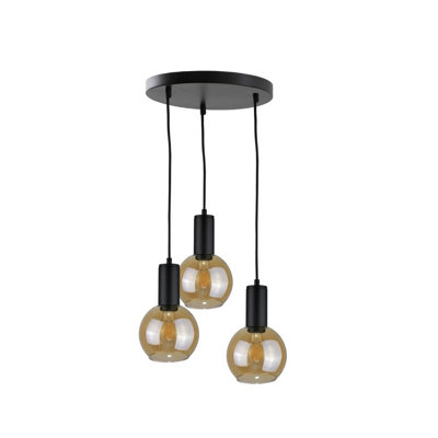 Luminosa Lighting Luminosa Jantar Cluster Pendant Ceiling Light Black30Cm3X E27 from B&Q