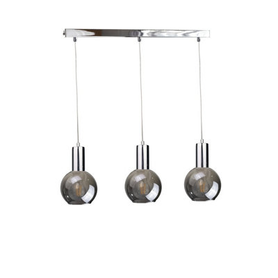 Luminosa Lighting Luminosa Supra Bar Pendant Ceiling Light Silver60Cm3X E27 from B&Q