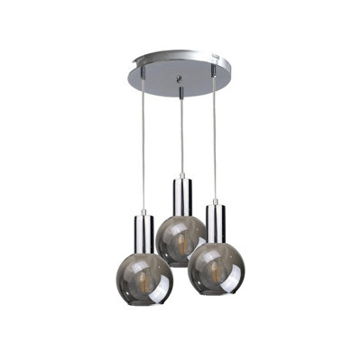 Luminosa Lighting Luminosa Supra Cluster Pendant Ceiling Light Silver30Cm3X E27 from B&Q