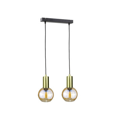 Luminosa Lighting Luminosa Jantar Bar Pendant Ceiling Light Gold50Cm2X E27 from B&Q