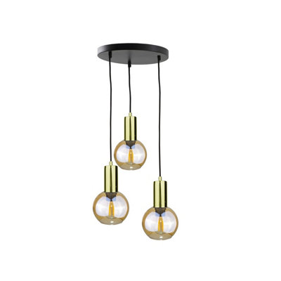 Luminosa Lighting Luminosa Jantar Cluster Pendant Ceiling Light Gold30Cm3X E27 from B&Q