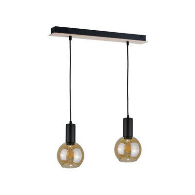Luminosa Lighting Luminosa Jantar Bar Pendant Ceiling Light Wood50Cm2X E27 from B&Q
