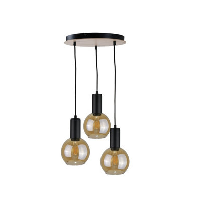 Luminosa Lighting Luminosa Jantar Cluster Pendant Ceiling Light Wood30Cm3X E27 from B&Q
