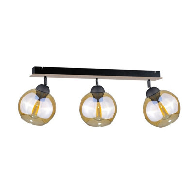 Luminosa Lighting Luminosa Thea Ceiling Spotlight Bar Wood60Cm3X E27 from B&Q