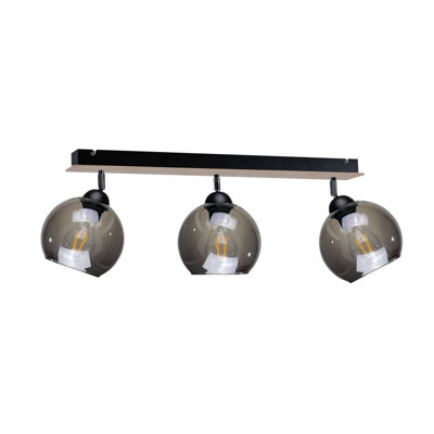 Luminosa Lighting Luminosa Wood Ceiling Spotlight Bar Black60Cm3X E27 from B&Q