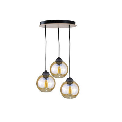 Luminosa Lighting Luminosa Ambre Cluster Pendant Ceiling Light Wood30Cm3X E27 from B&Q