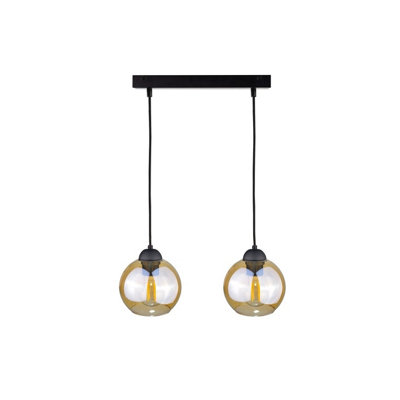 Luminosa Lighting Luminosa Ambre Bar Pendant Ceiling Light Black50Cm2X E27 from B&Q