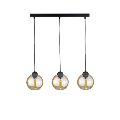 Luminosa Lighting Luminosa Ambre Bar Pendant Ceiling Light Black60Cm3X E27 from B&Q