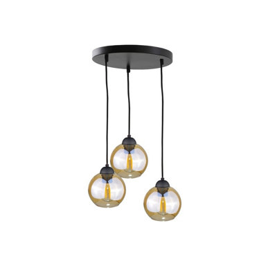 Luminosa Lighting Luminosa Ambre Cluster Pendant Ceiling Light Black30Cm3X E27 from B&Q