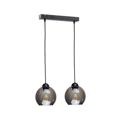 B&Q -  Luminosa Yuno Bar Pendant Ceiling Light Black50Cm2X E27