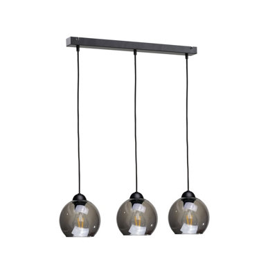 B&Q -  Luminosa Yuno Bar Pendant Ceiling Light Black60Cm3X E27