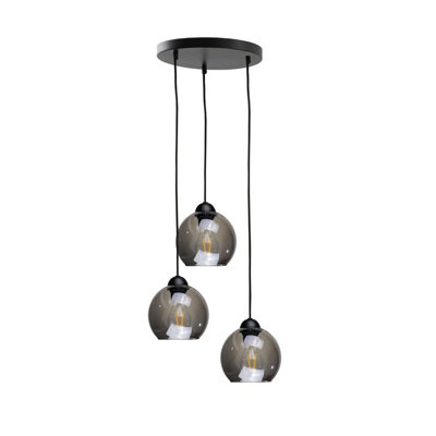 Luminosa Lighting Luminosa Yuno Cluster Pendant Ceiling Light Black30Cm3X E27 from B&Q