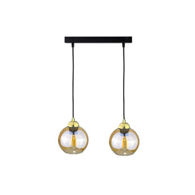 Luminosa Lighting Luminosa Ambre Bar Pendant Ceiling Light Gold50Cm2X E27 from B&Q