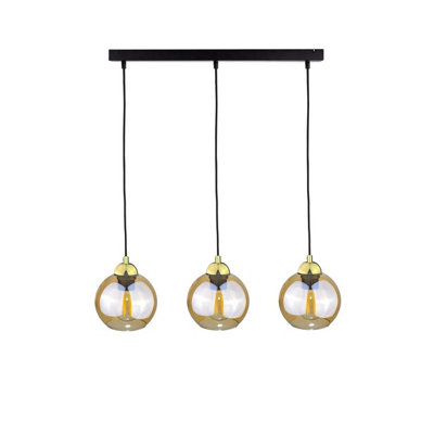 Luminosa Lighting Luminosa Ambre Bar Pendant Ceiling Light Gold60Cm3X E27 from B&Q
