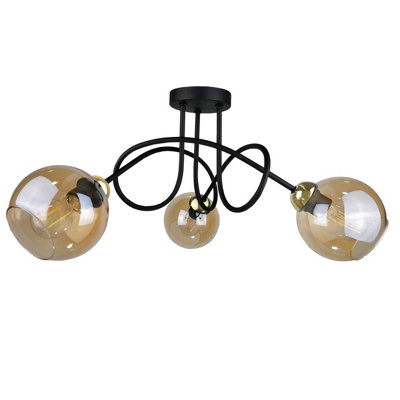 Luminosa Lighting Luminosa Venus Multi Arm Semi Flush Ceiling Light Gold70Cm3X E27 from B&Q