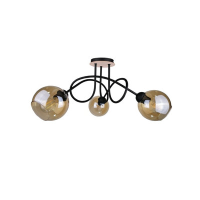Luminosa Lighting Luminosa Venus Multi Arm Semi Flush Ceiling Light Wood70Cm3X E27 from B&Q