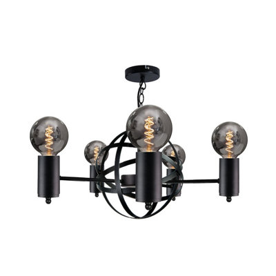 Luminosa Lighting Luminosa Solar Pendant Ceiling Light Black60Cm5X E27 from B&Q