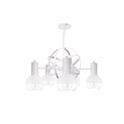 Luminosa Lighting Luminosa Planet Pendant Ceiling Light White60Cm5X E27 from B&Q