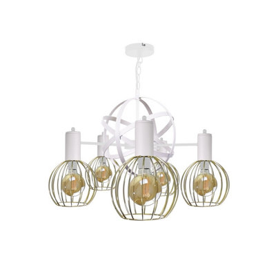 Luminosa Lighting Luminosa Satellite Pendant Ceiling Light White60Cm5X E27 from B&Q