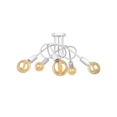 Luminosa Lighting Luminosa Rumba Multi Arm Semi Flush Ceiling Light White50Cm5X E27 from B&Q
