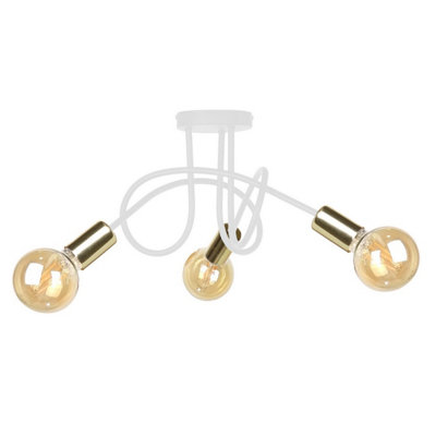 Luminosa Lighting Luminosa Rumba Multi Arm Semi Flush Ceiling Light WhiteGold50Cm3X E27 from B&Q