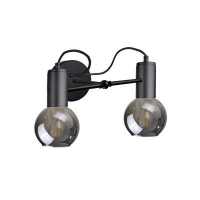 Luminosa Lighting Luminosa Liv Wall Lamp Black25Cm2X E27 from B&Q