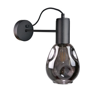 Luminosa Lighting Luminosa Kari Wall Lamp Black25Cm1X E27 from B&Q