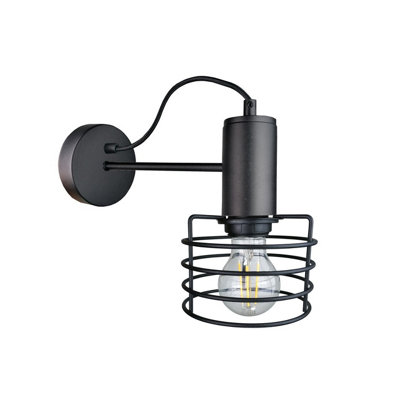 Luminosa Lighting Luminosa Rune Wall Lamp Black25Cm1X E27 from B&Q