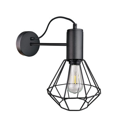 Luminosa Lighting Luminosa Lars Wall Lamp Black25Cm1X E27 from B&Q