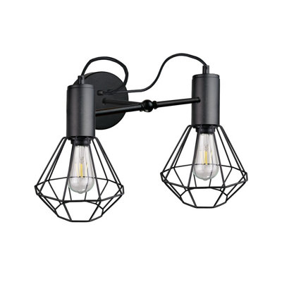 Luminosa Lighting Luminosa Lars Wall Lamp Black25Cm2X E27 from B&Q