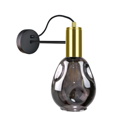 Luminosa Lighting Luminosa Kari Wall Lamp BlackGold25Cm1X E27 from B&Q