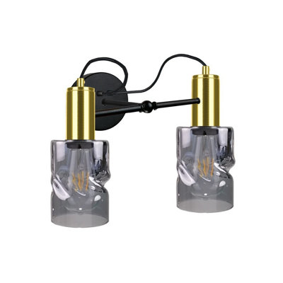 Luminosa Lighting Luminosa Inger Wall Lamp BlackGold25Cm2X E27 from B&Q