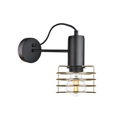 Luminosa Lighting Luminosa Rune Wall Lamp Black25Cm1X E27 from B&Q