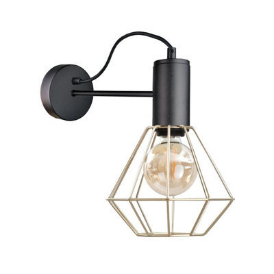 Luminosa Lighting Luminosa Lars Wall Lamp Black25Cm1X E27 from B&Q