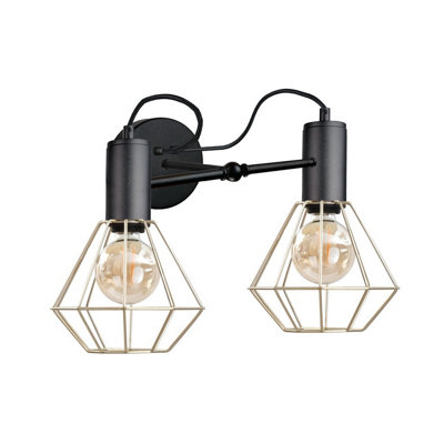 Luminosa Lighting Luminosa Lars Wall Lamp Black25Cm2X E27 from B&Q