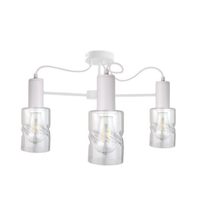 Luminosa Lighting Luminosa Inger Multi Arm Semi Flush Ceiling Light White60Cm3X E27 from B&Q