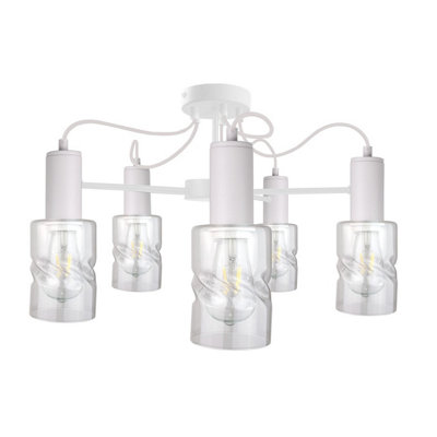 Luminosa Lighting Luminosa Inger Multi Arm Semi Flush Ceiling Light White60Cm5X E27 from B&Q