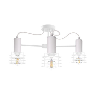 B&Q -  Luminosa Rune Multi Arm Semi Flush Ceiling Light White60Cm3X E27