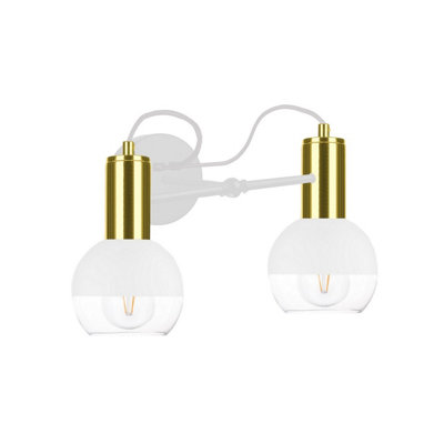 Luminosa Lighting Luminosa Arne Wall Lamp WhiteGold25Cm2X E27 from B&Q