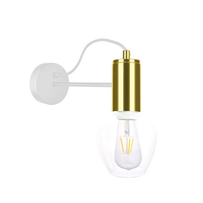 Luminosa Lighting Luminosa Maya Wall Lamp WhiteGold25Cm1X E27 from B&Q