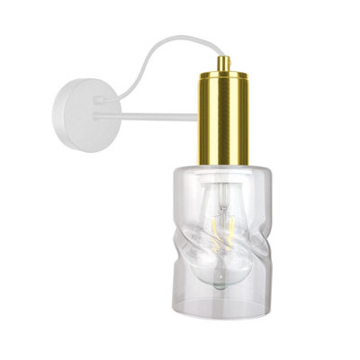 Luminosa Lighting Luminosa Inger Wall Lamp WhiteGold25Cm1X E27 from B&Q