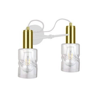 Luminosa Lighting Luminosa Inger Wall Lamp WhiteGold25Cm2X E27 from B&Q