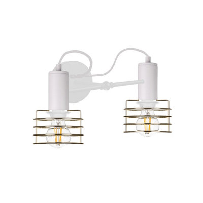 Luminosa Lighting Luminosa Rune Wall Lamp White25Cm2X E27 from B&Q