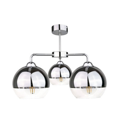 Luminosa Lighting Luminosa Ice Multi Arm Semi Flush Ceiling Light Silver40Cm3X E27 from B&Q