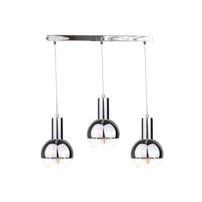Luminosa Lighting Luminosa Ice Bar Pendant Ceiling Light Silver60Cm3X E27 from B&Q