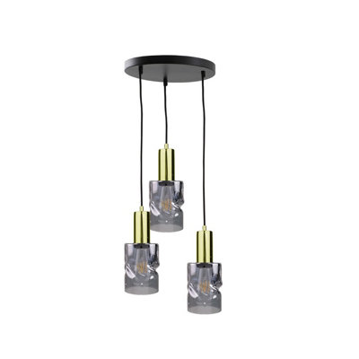 Luminosa Lighting Luminosa Cross Cluster Pendant Ceiling Light Black30Cm3X E27 from B&Q
